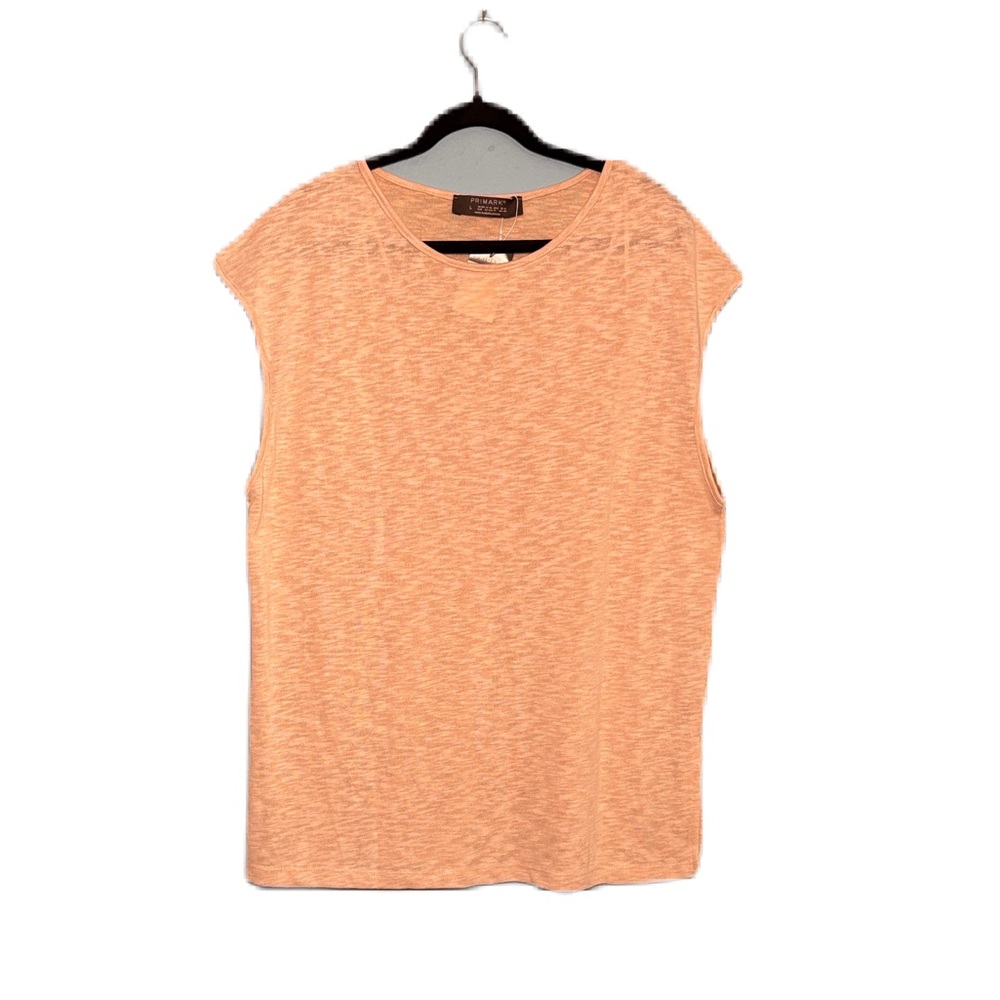 Primark Light Tan Cut Off Sleeve Tank Top Size L